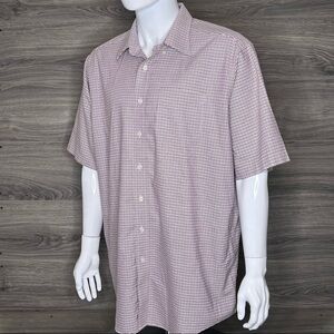 L.L.Bean Mens Wrinkle Resistant Short Sleeve Button Down Shirt size 17.5 Tall